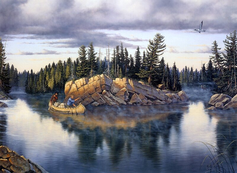 Two Men in a Canoe
