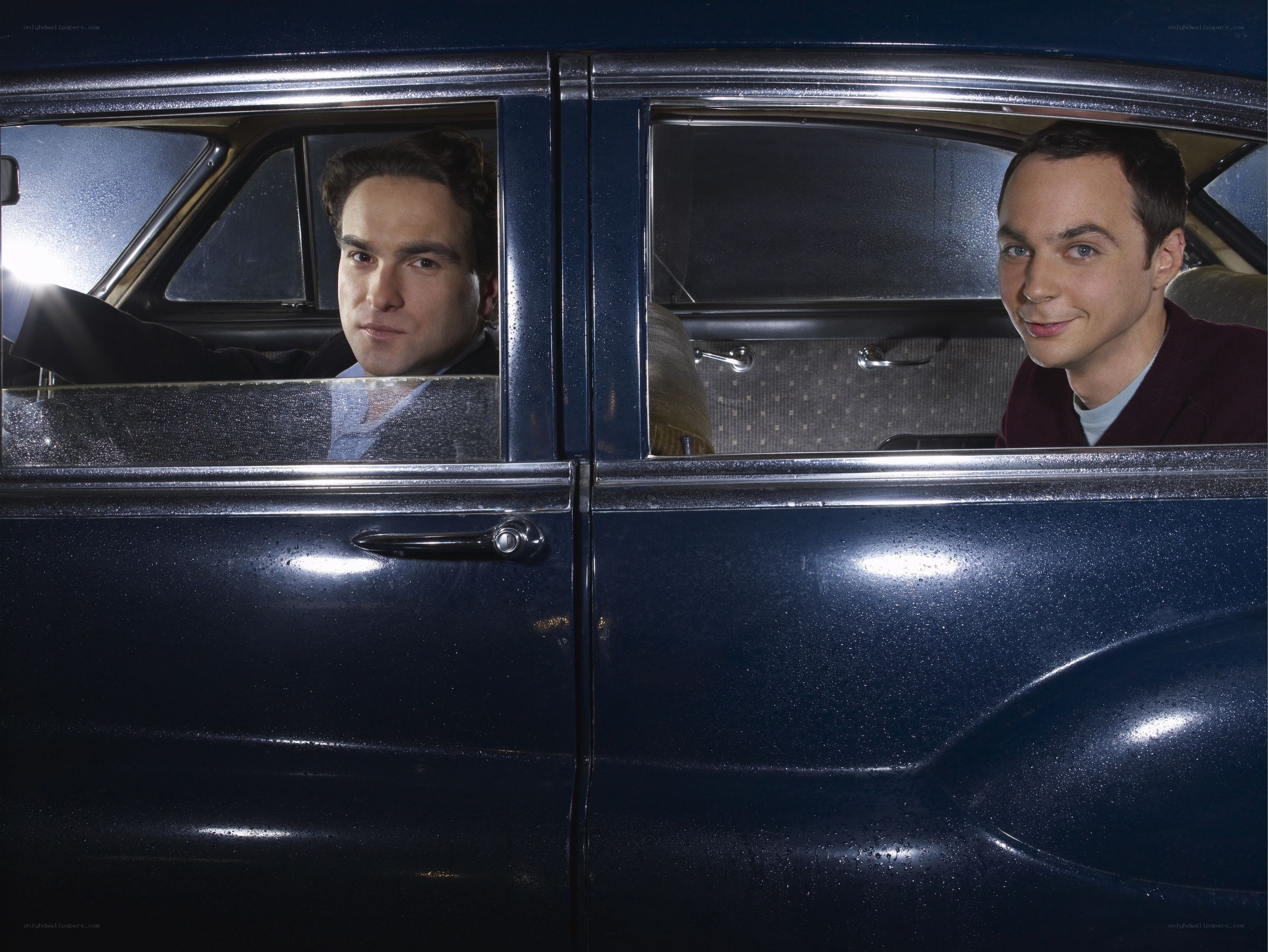 Two men in a car