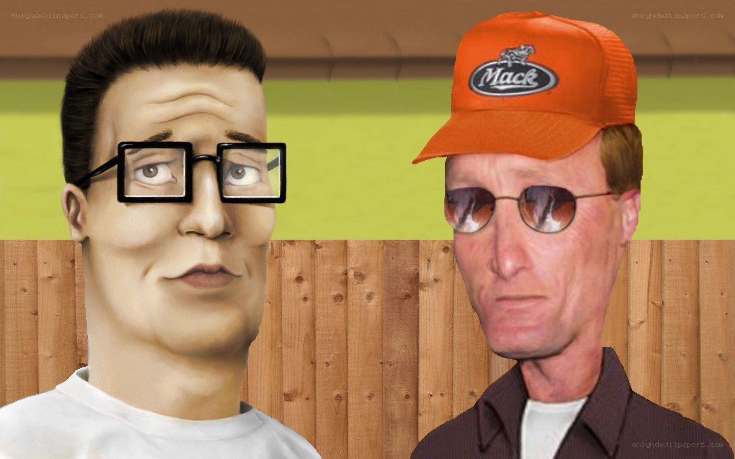 Two men in a cartoon collage