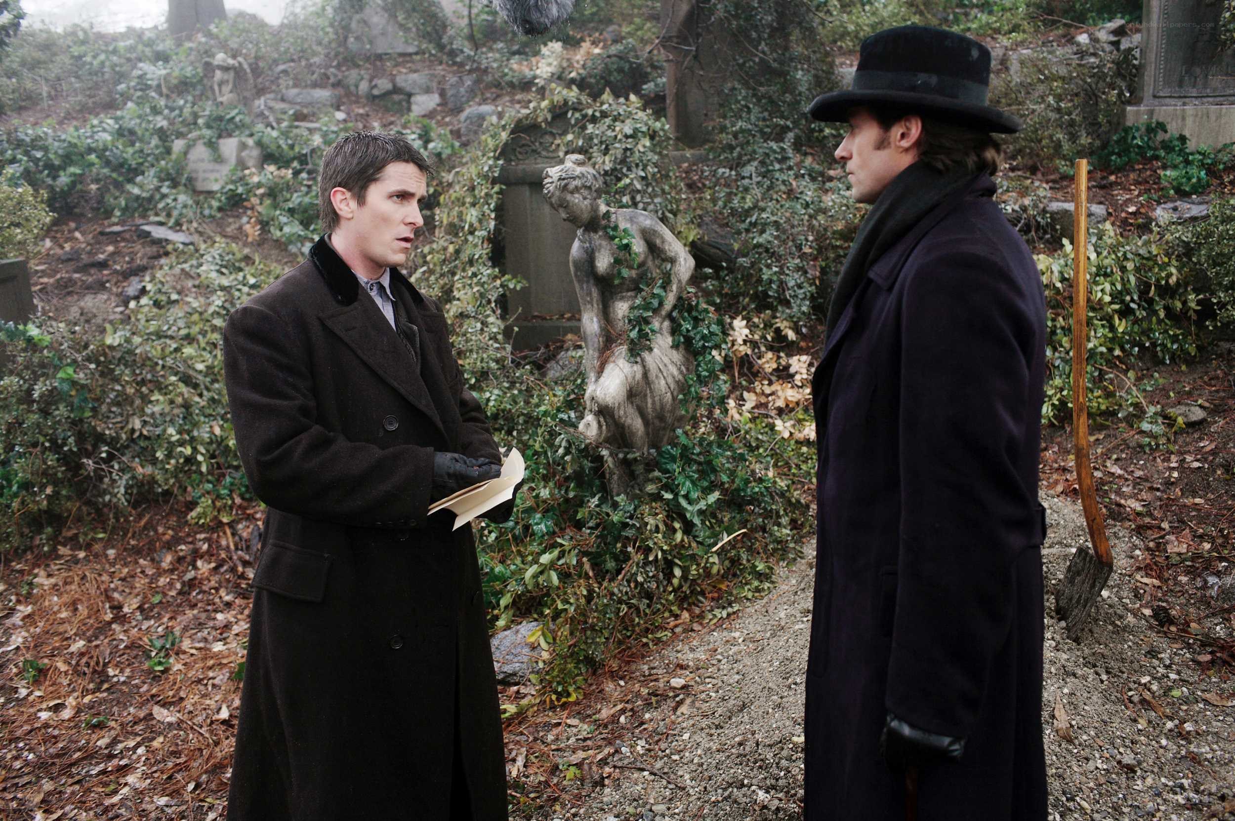 Two men in a cemetery