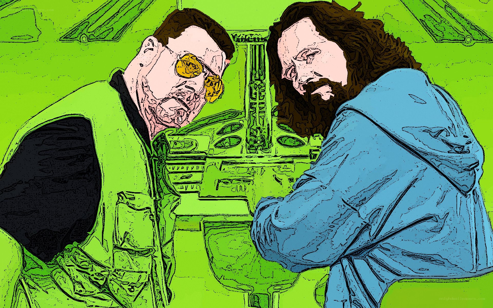 two men in a cockpit