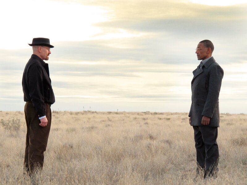 Two men in a field