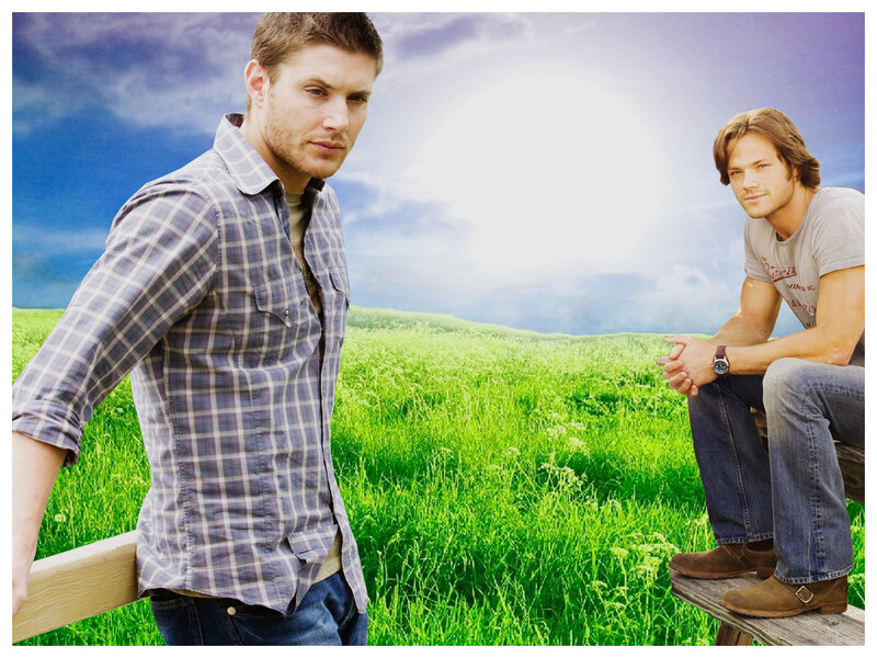 two men in a field