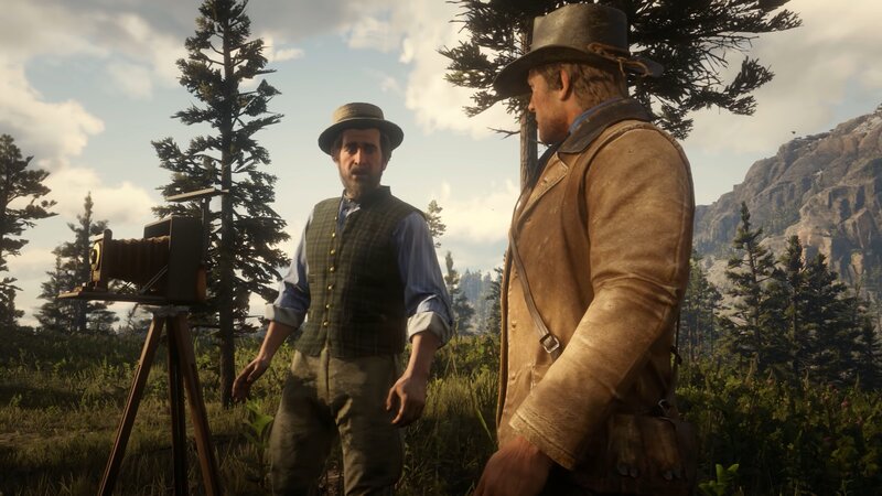 Two Men in a Forest — Green