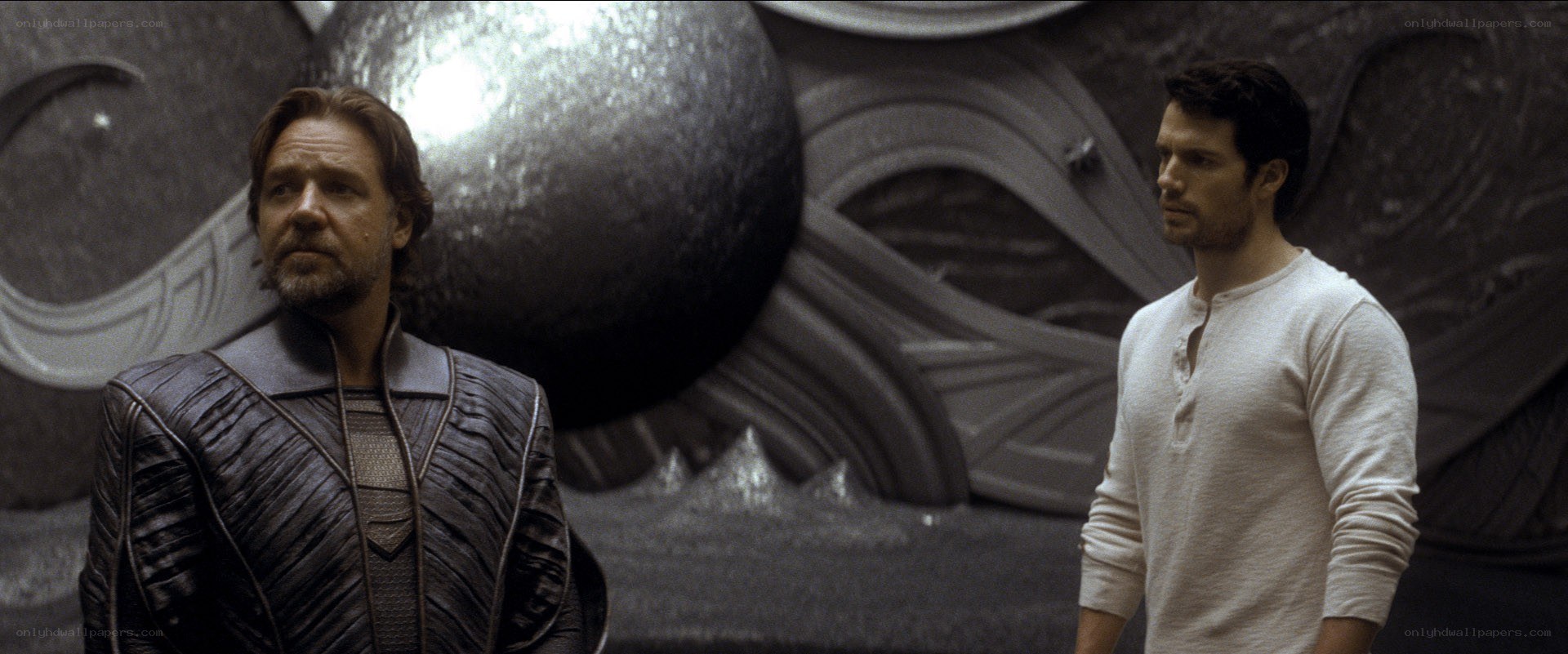Two men in a futuristic setting
