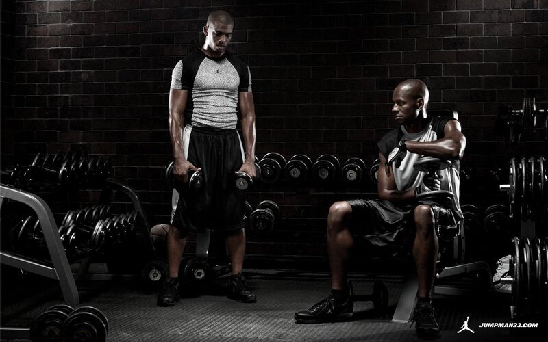 Two men in a gym