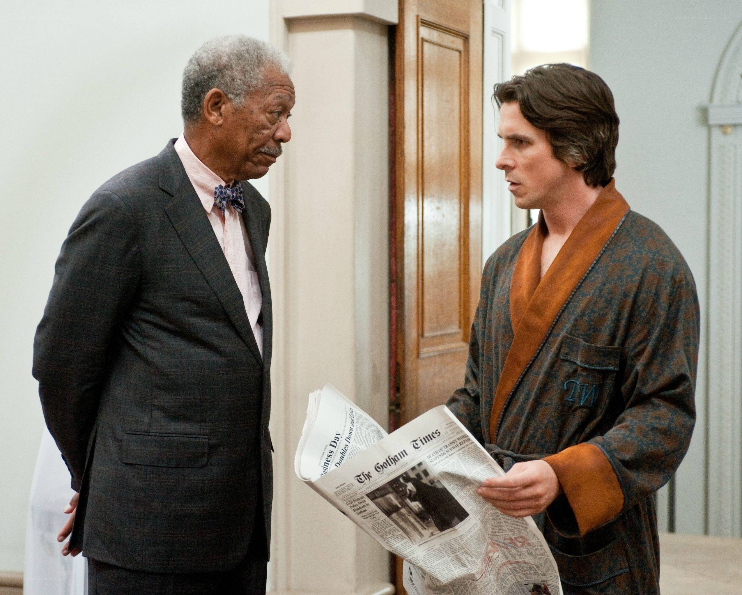 Two men in a hallway