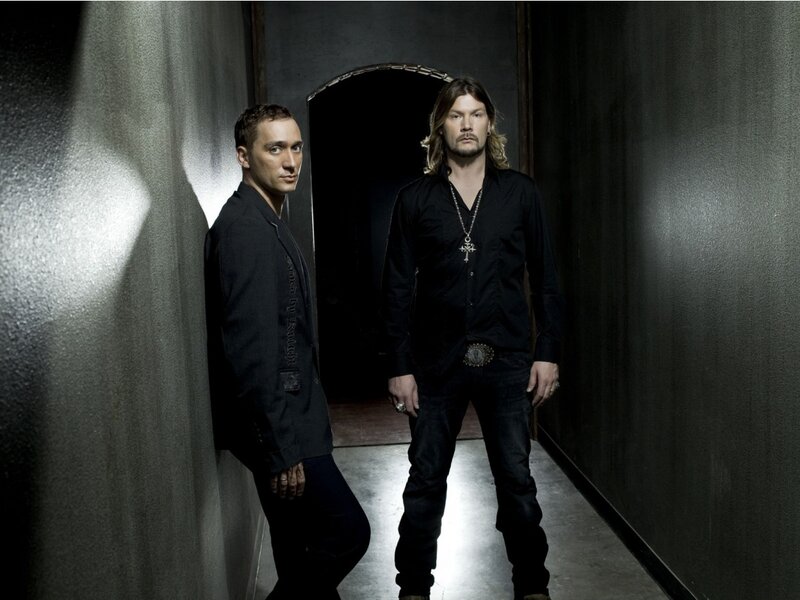 Two Men in a Hallway — Black, Dramatic, Photograph, Necklace