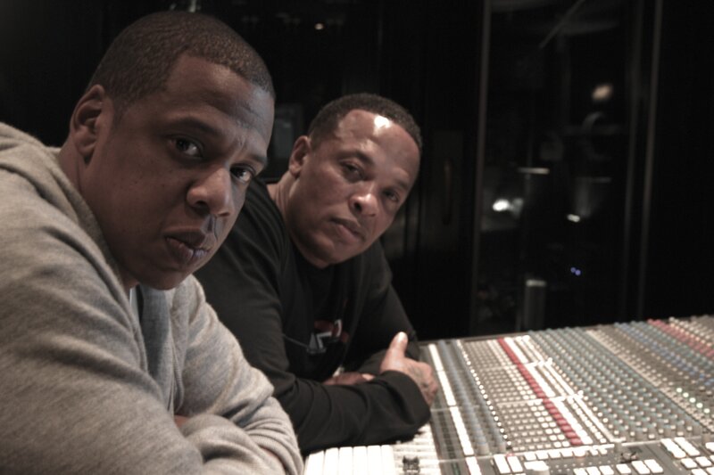 Two men in a recording studio