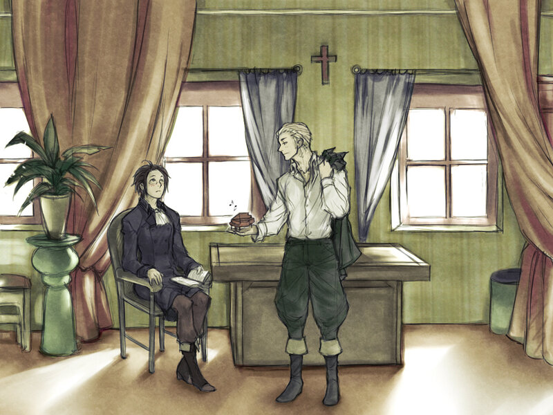 Two men in a room