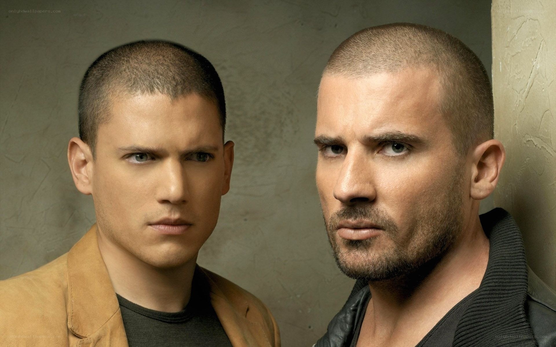 Two men in a serious pose
