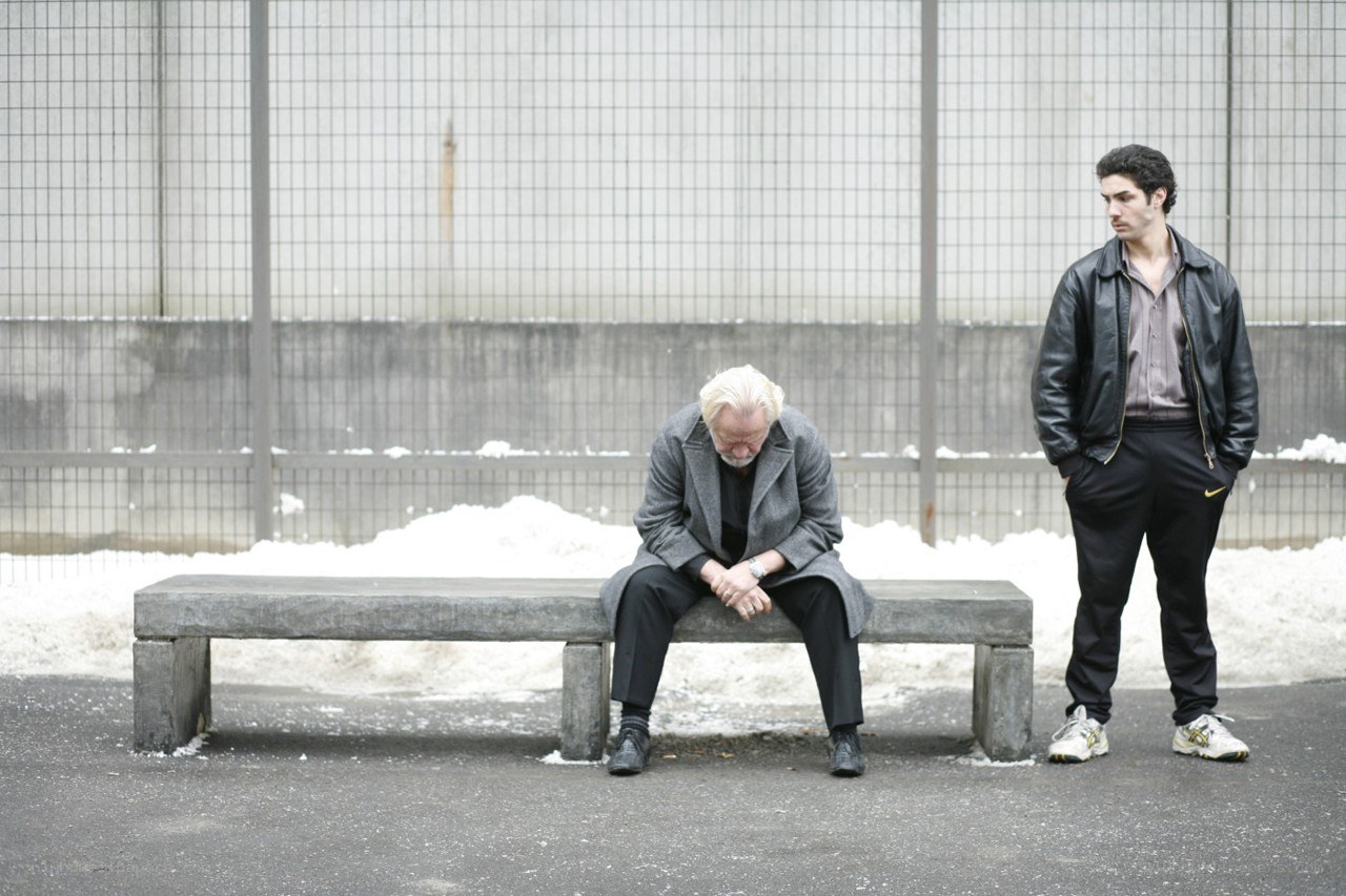 Two men in a snowy scene