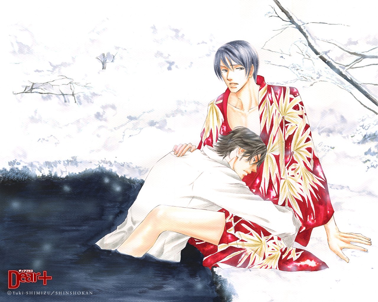 Two men in a snowy scene