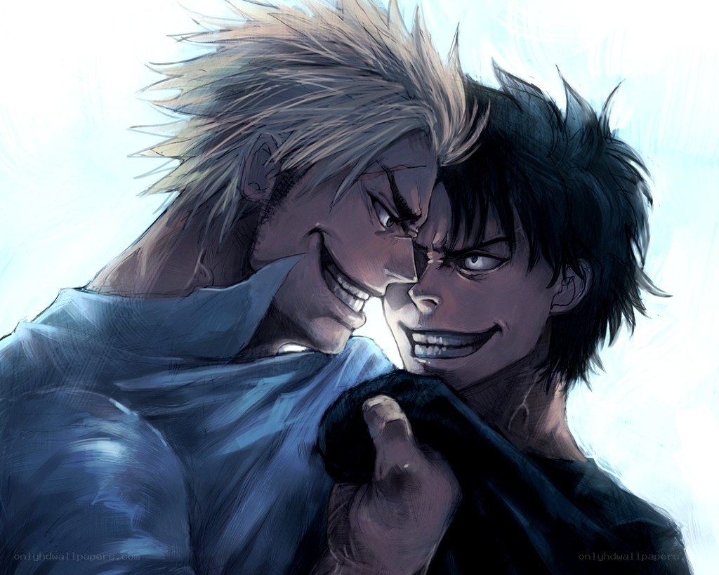 Two men in a tense confrontation