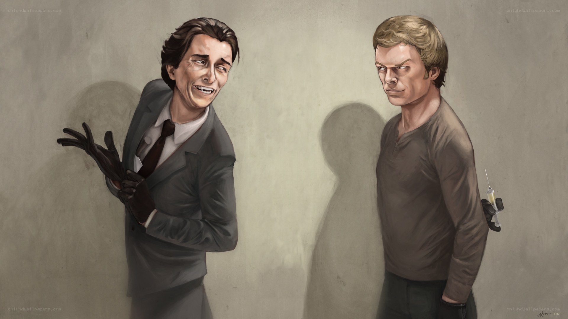 Two men in a tense standoff