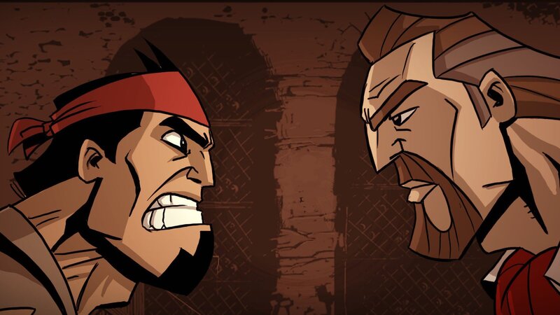 two men in a tense standoff