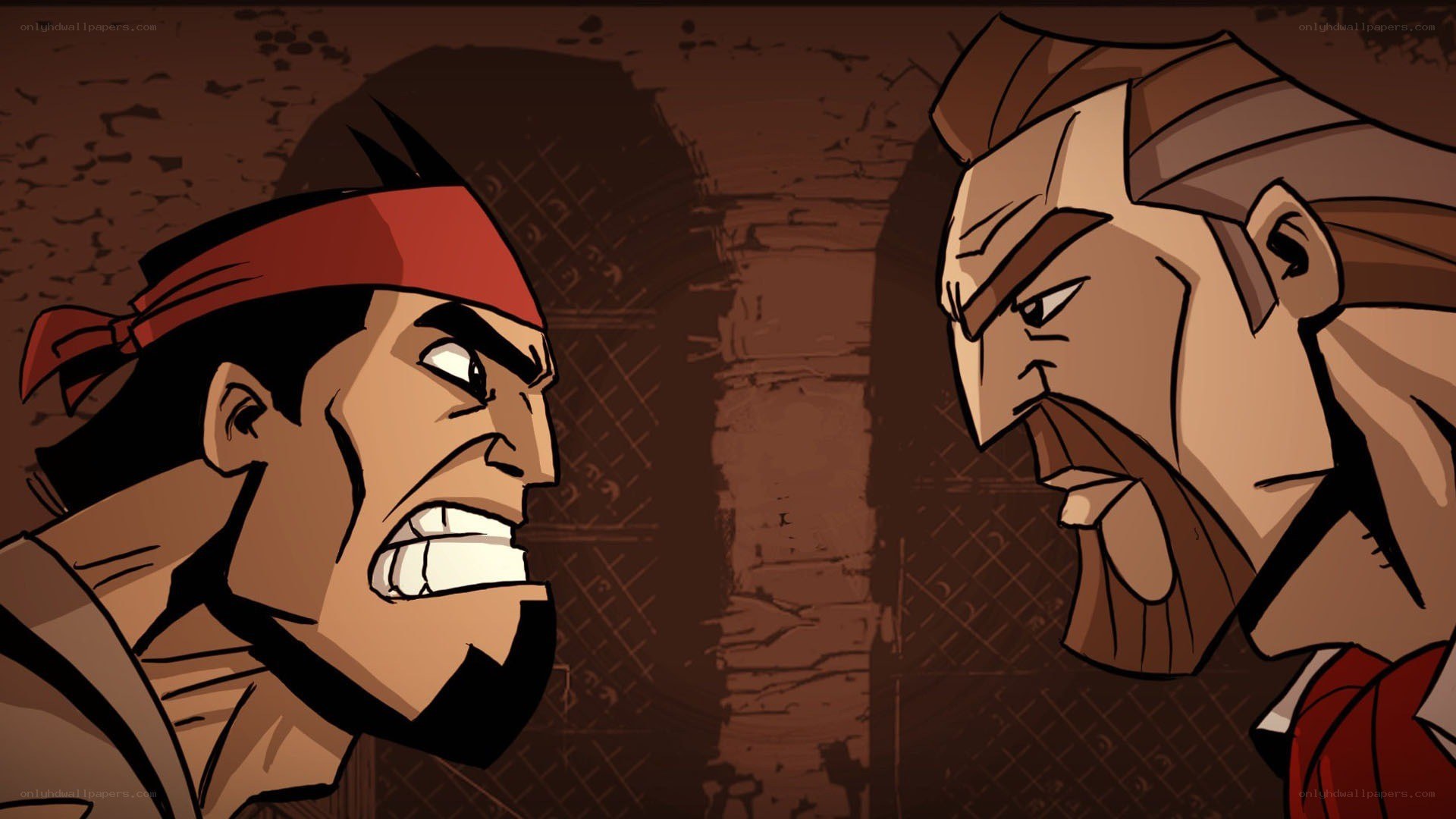 two men in a tense standoff