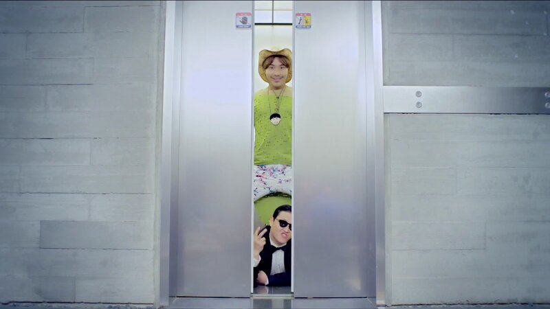 Two men in an elevator
