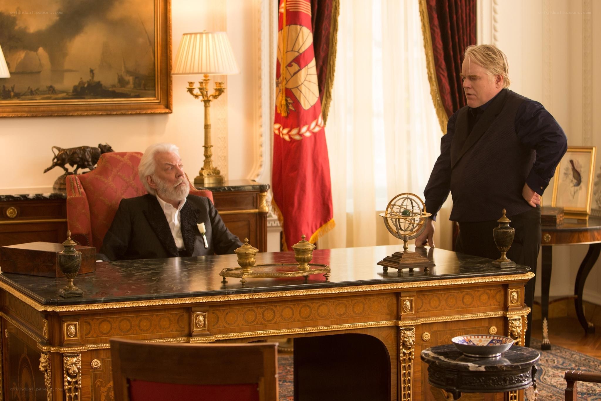 Two men in an ornate office