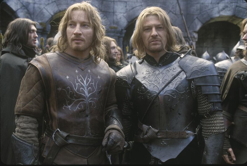 Two Men in Armor — Gray, Dramatic