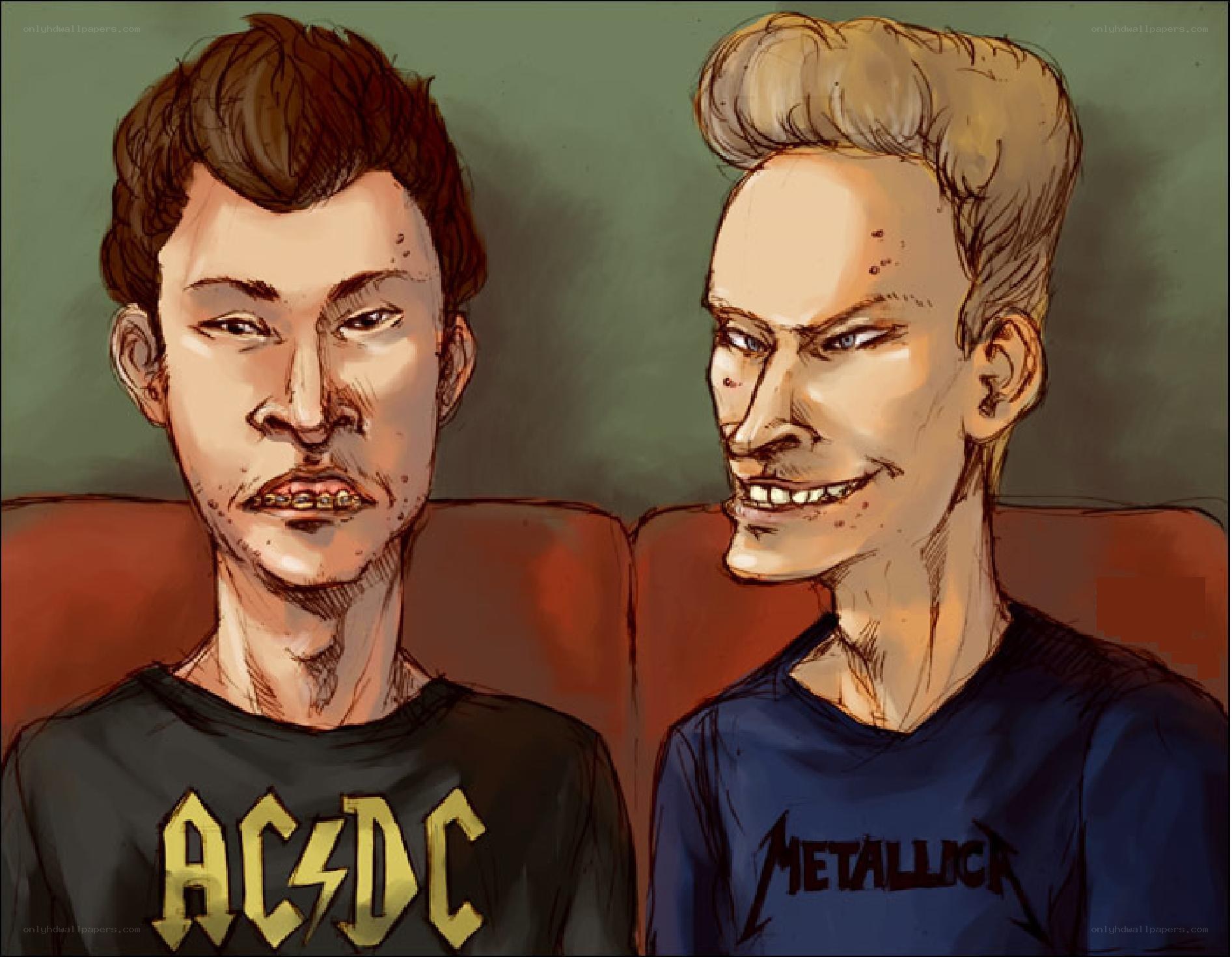 Two men in band t-shirts