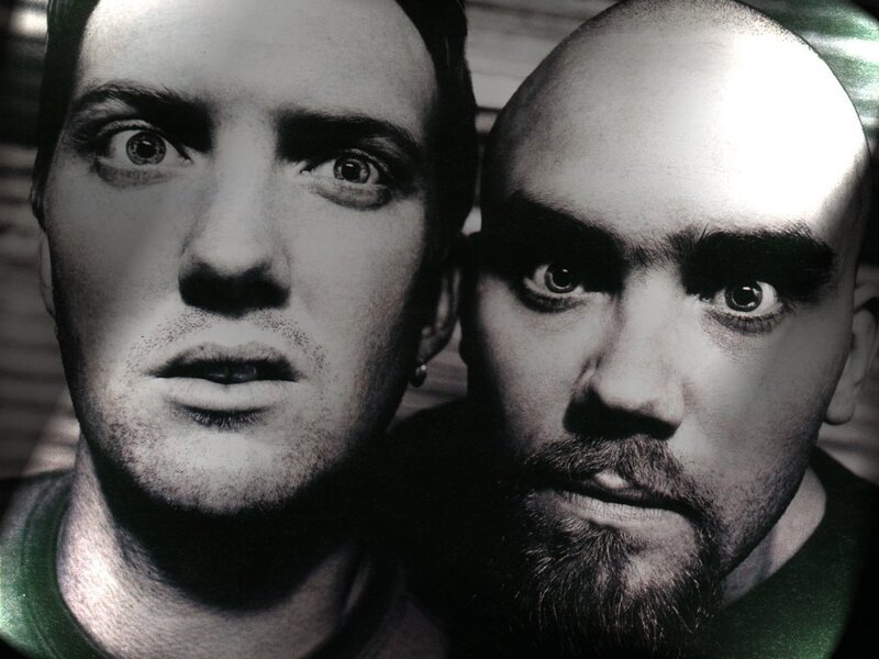 two men in black and white