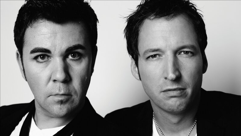 two men in black and white portrait