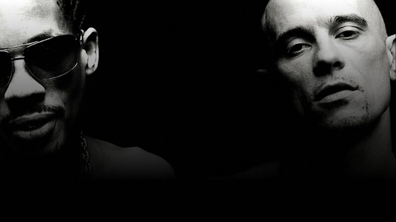 two men in black and white