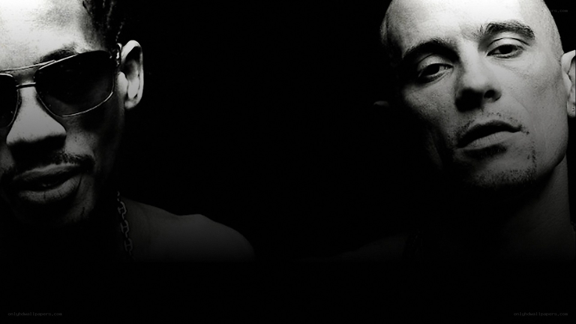 two men in black and white