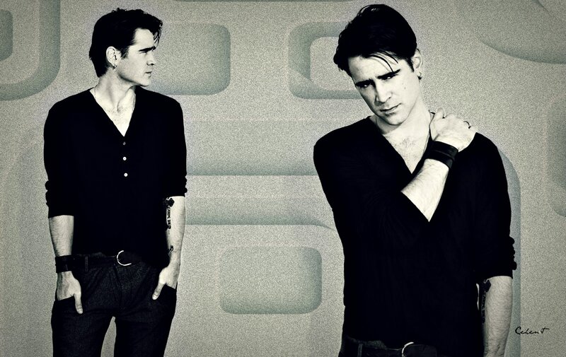 Two Men in Black Shirts — Dramatic, Photograph