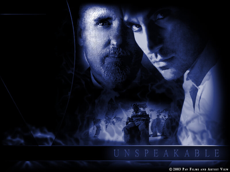 Two Men in Blue Light