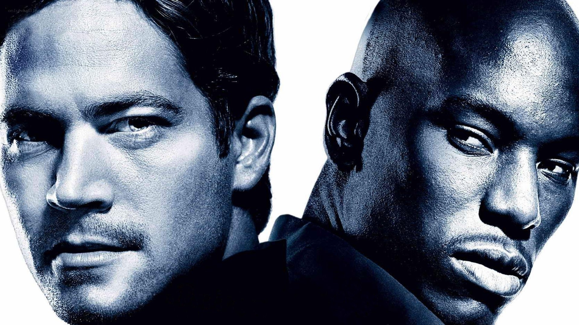two men in blue monochrome