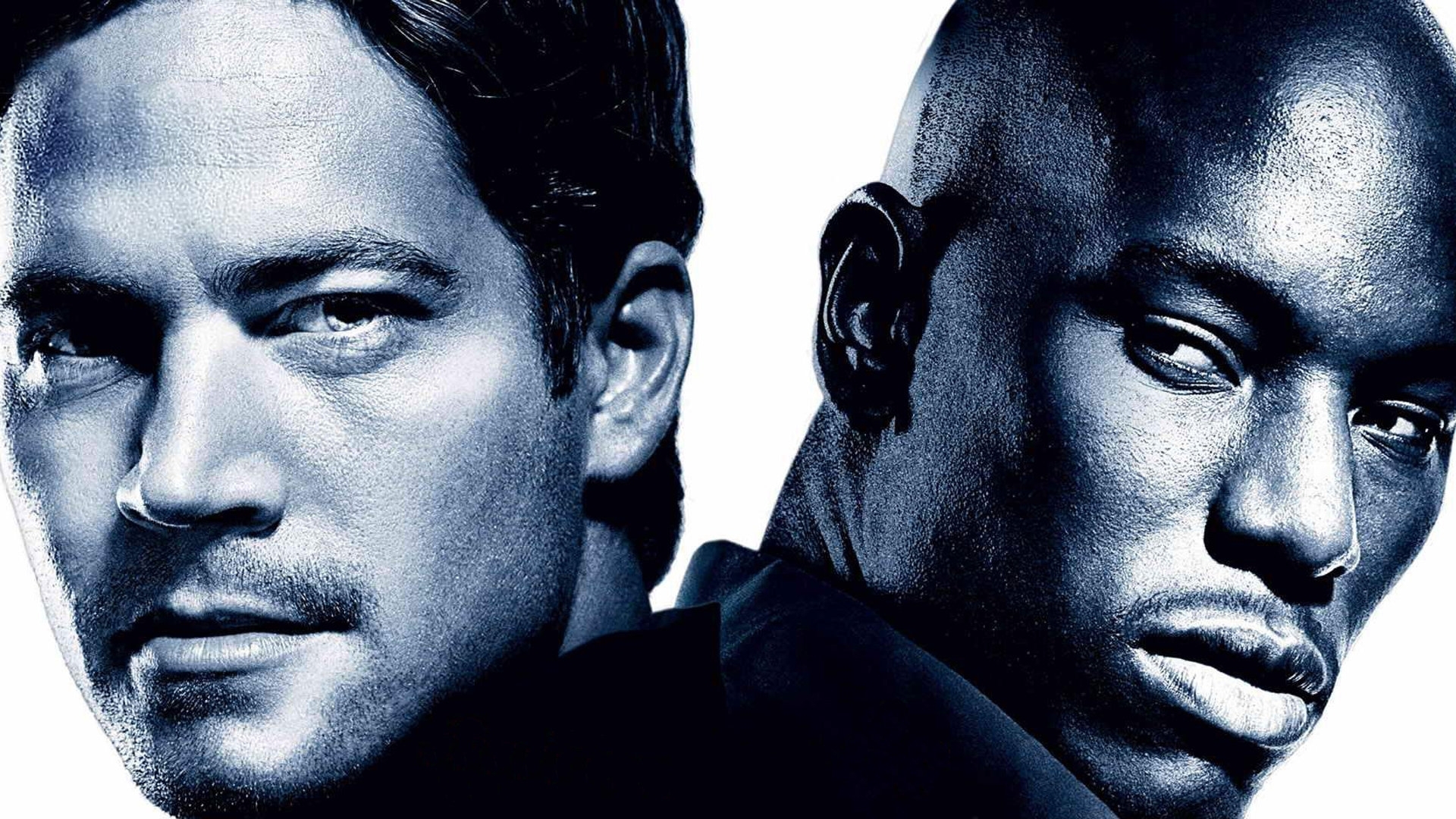 two men in blue monochrome