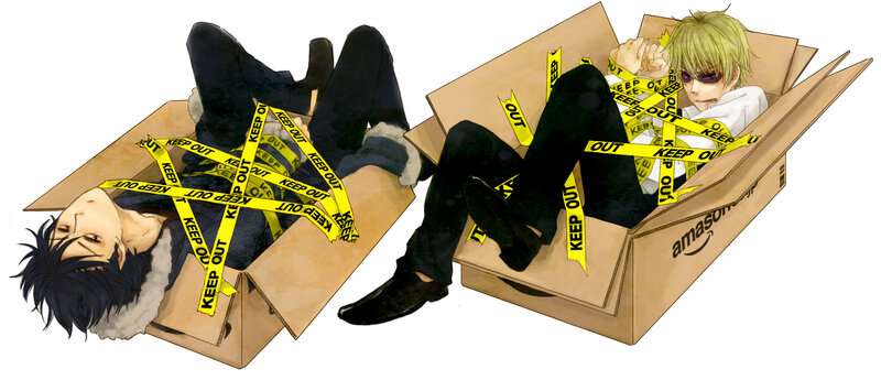 Two Men in Boxes