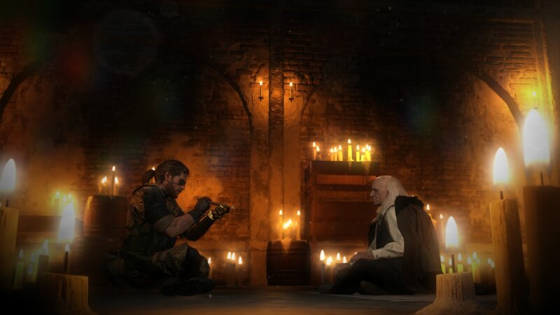 Two Men in Candlelit Room — Orange