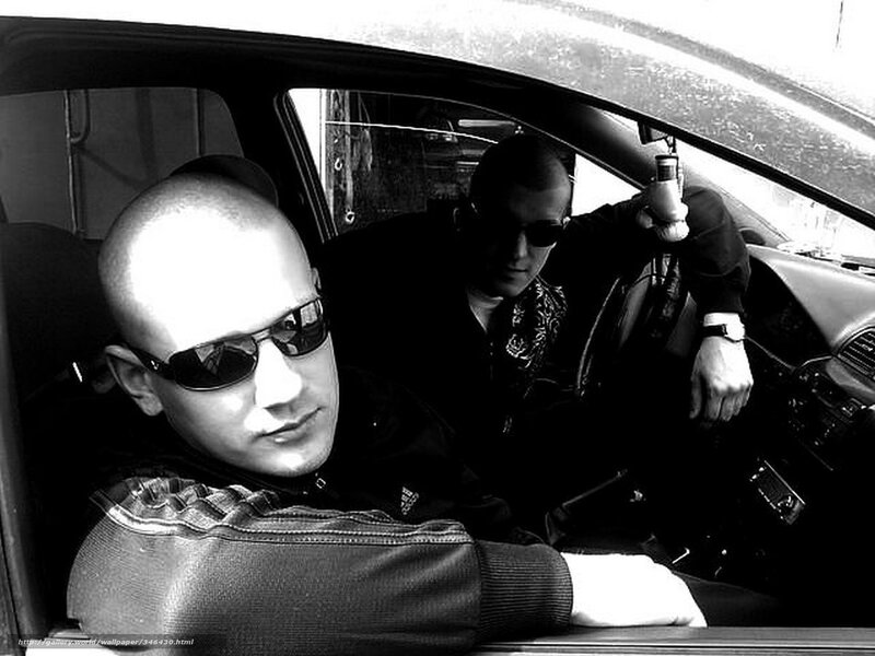 Two Men in Car — Black