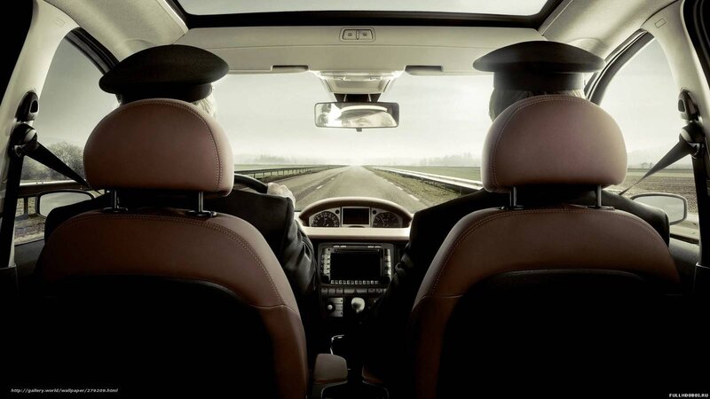 Two Men in Car — Brown