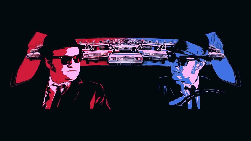 Two Men in Cars — Red