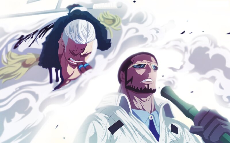 Two Men in Combat — White, Dramatic