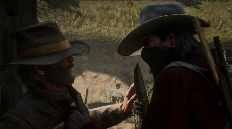 Two Men in Confrontation — Brown