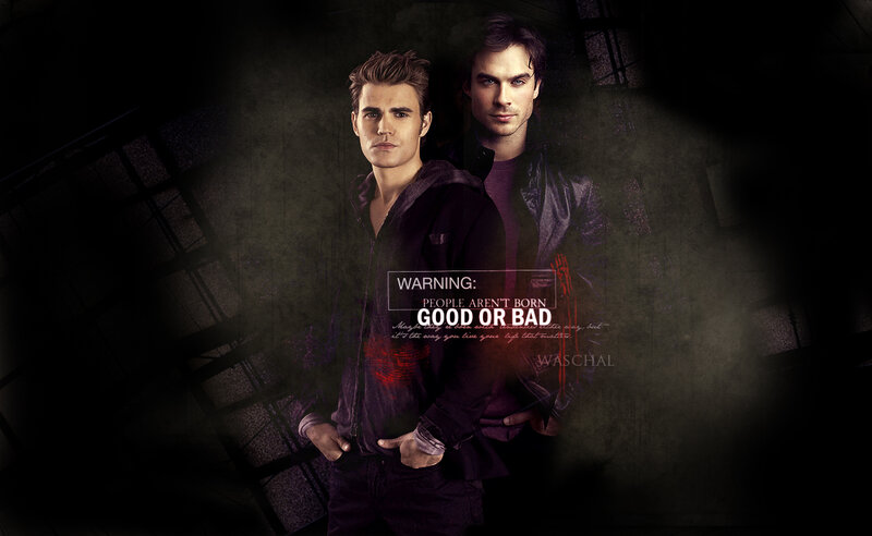 Two Men in Dark Clothing — Black, Dramatic, Night, Photograph