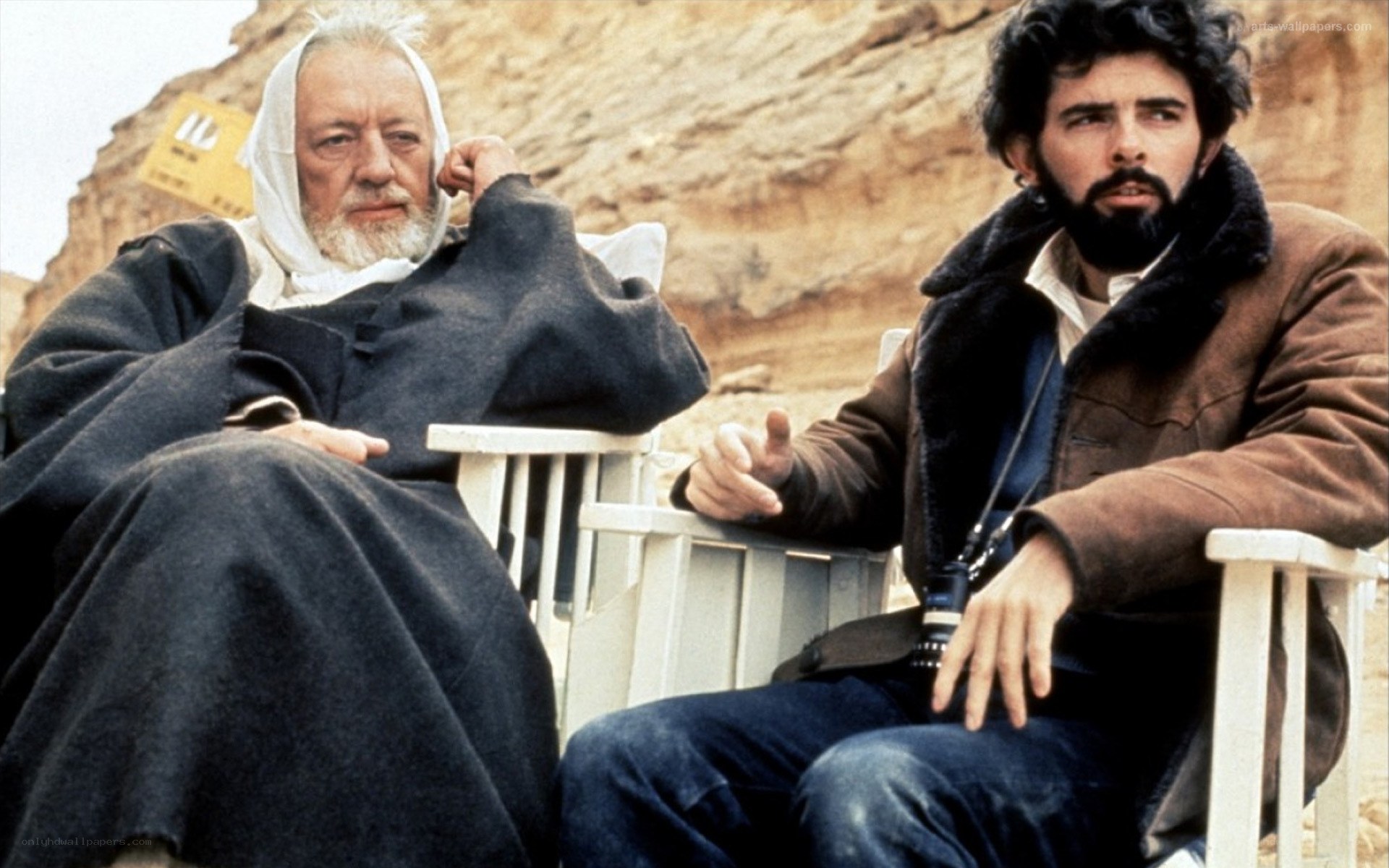 Two men in desert setting