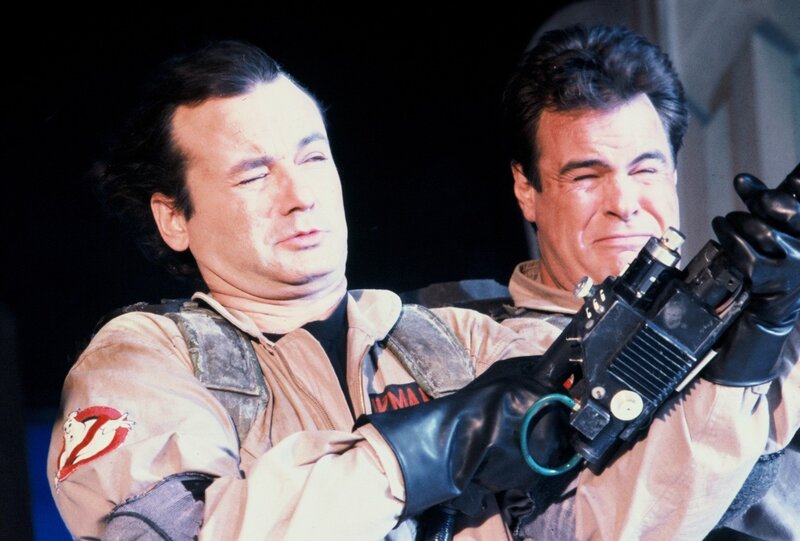 Two Men in Ghostbusters Suits