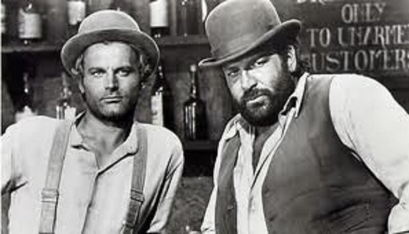 Two Men in Hats — Black, Serious