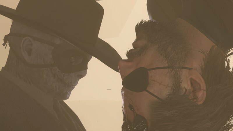 Two Men in Hats Facing