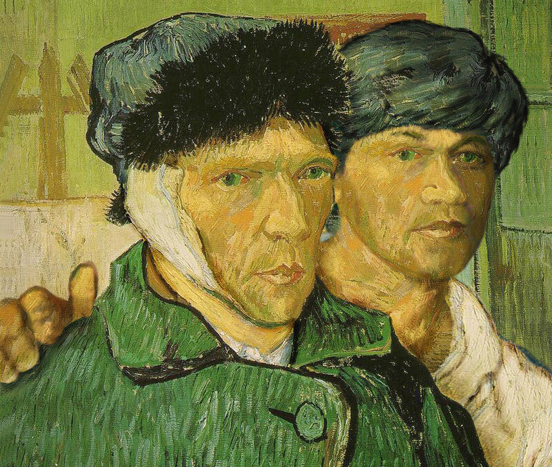 Two Men in Hats — Green