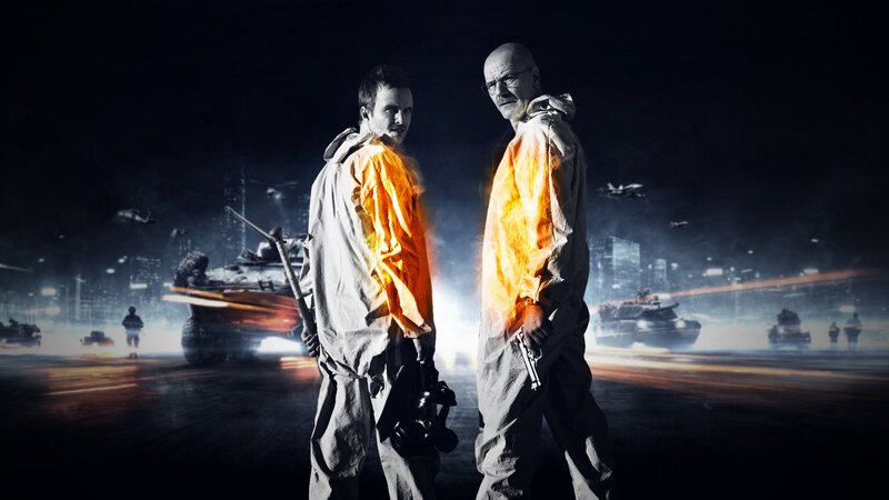 Two Men in Hazmat Suits — Black