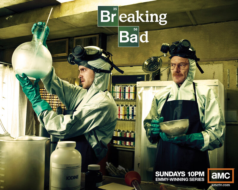 Two Men in Hazmat Suits — Green, Dramatic