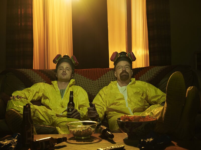 Two Men in Hazmat Suits — Yellow, Relaxed