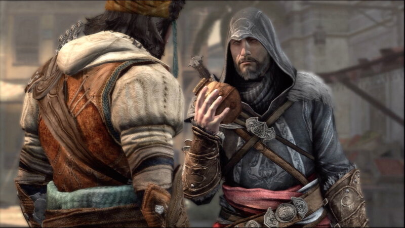 Two Men in Hooded Robes — Gray